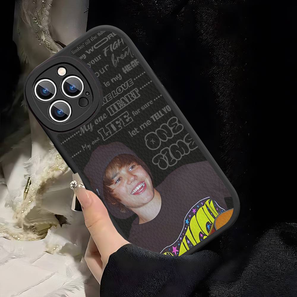 Sänger J-Justin B-Bieber Für IPhone 16 16E 15 14 13 12 11 Pro Max Plus Leder Rückseite Handyhülle