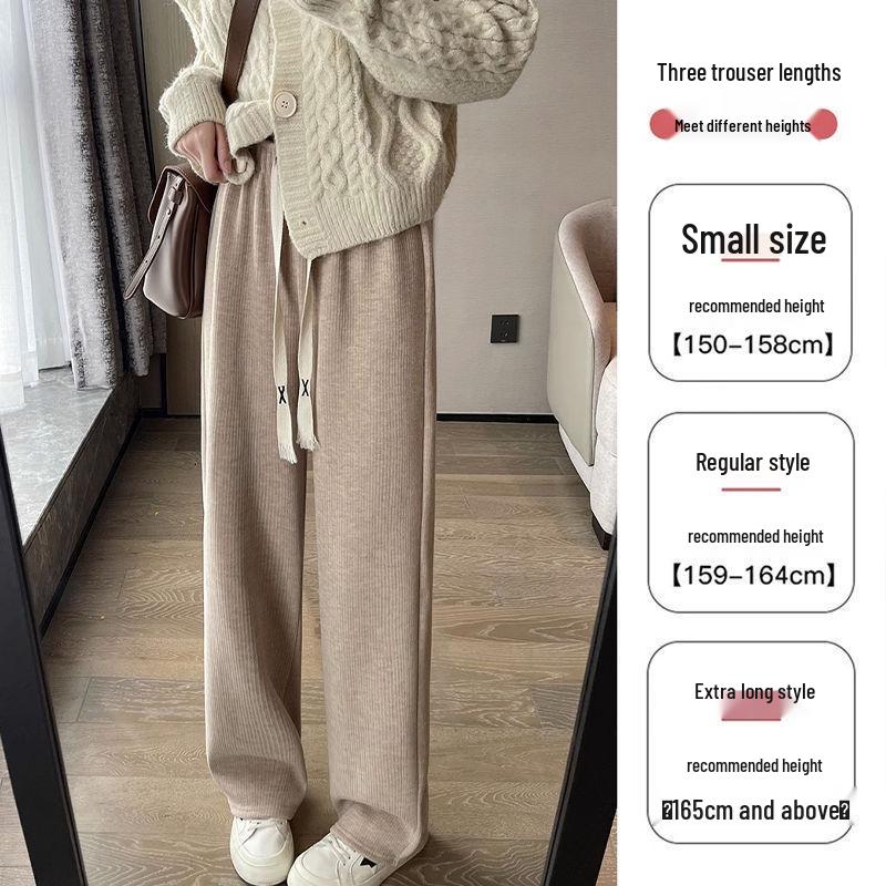 Cashmere Wide-Leg Women's High-Waisted Knit Pants - Spring/Autumn/Winter 2025 Collection