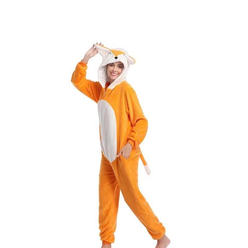 Kids Carnival Costume Kigurumi Onesie, Fox Model, Orange/White, 7-8 Years