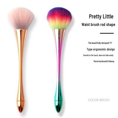 Celebrity Style Nail Dust & Makeup Brush Set - Long Handle, Large Head, Small Waist Design for Powder & Blush