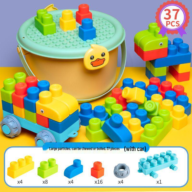Large Soft Rubber Baby Building Blocks - Safe for 1-2 Year-Olds