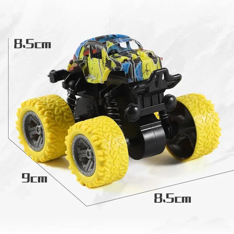 Monster Trucks Pull Back Vehicles Cars 360° Rotation 4 Wheels Drive Durable Friction Powered Push and Go Toys Truck Playset