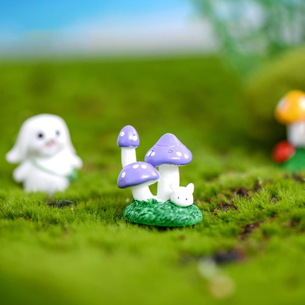 Colorful Mushroom Resin Ornament Multi-purpose Waterproof Rust-proof For Micro Landscape Decoration