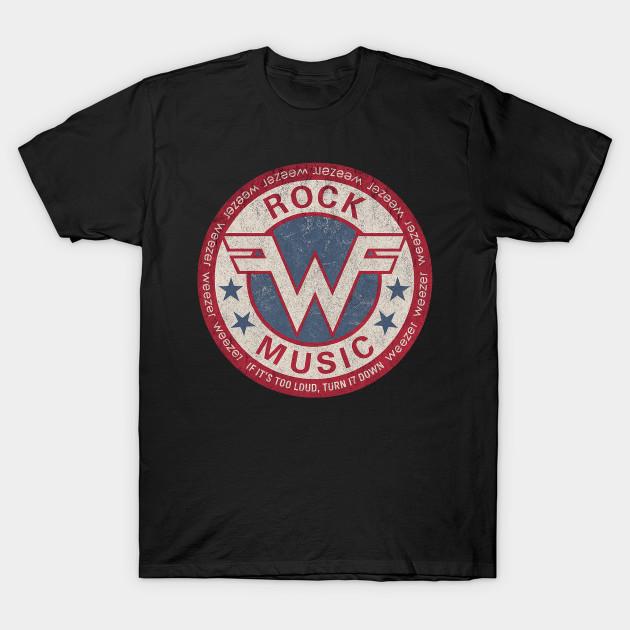 

Men Black Print T-shirt Weezer Band No-Cut Transfer Paper Print Cotton Tshirt 4XL чорний