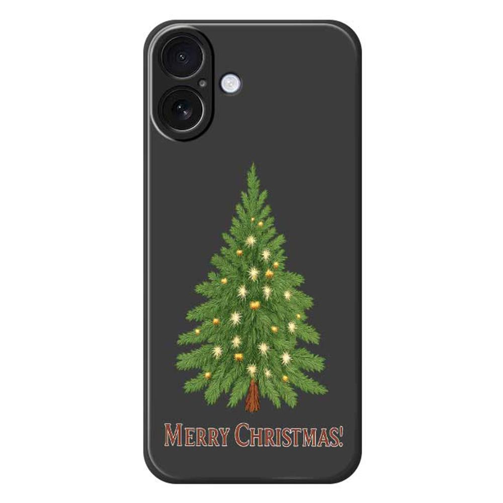 For iPhone 17 Case Christmas Tree Pattern Printing Straight Edge TPU Phone Back Cover