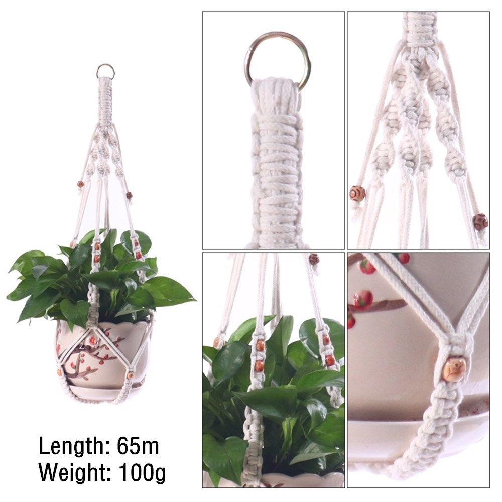 Dekorationen Makramee Geknoteter Hängekorb Pflanzkorb Seil Blumentopfhalter Gartenpflanzenhänger