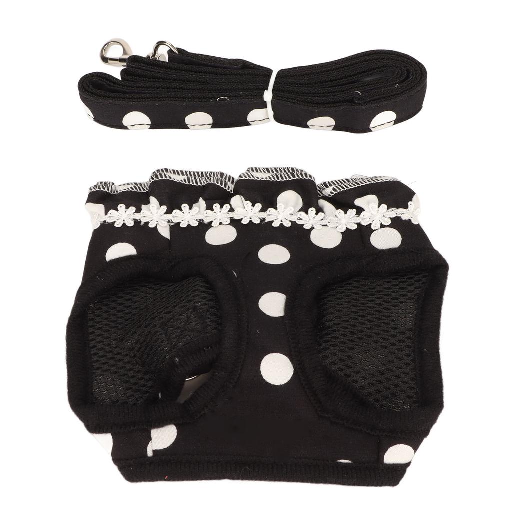 Dog Harness Leash Cute Stylish Polka Dot Pet Vest Traction Rope Set for Walking Training Outdoor