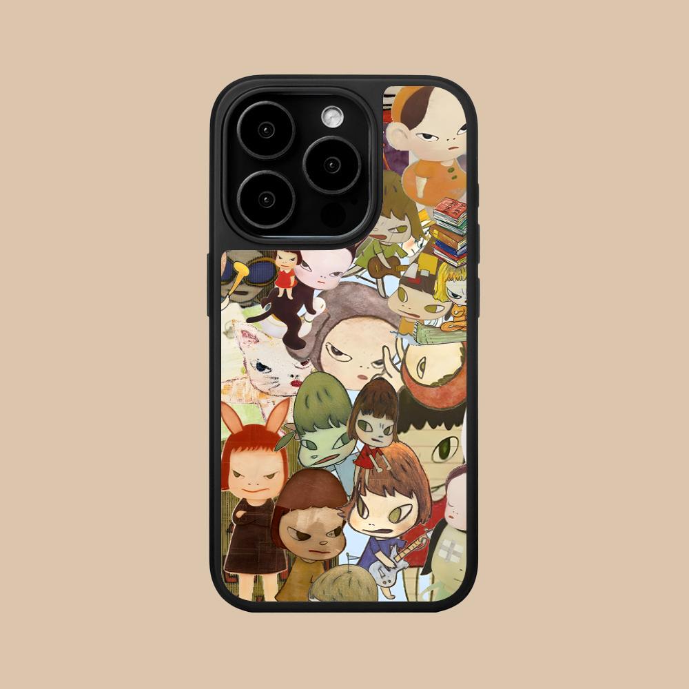 Anime Yoshitomo Nara Phone Case for iPhone 17 16 15 14 13 12 11 Air Pro Max Plus Matte Surface Colorful Cover Luxury Cellphones