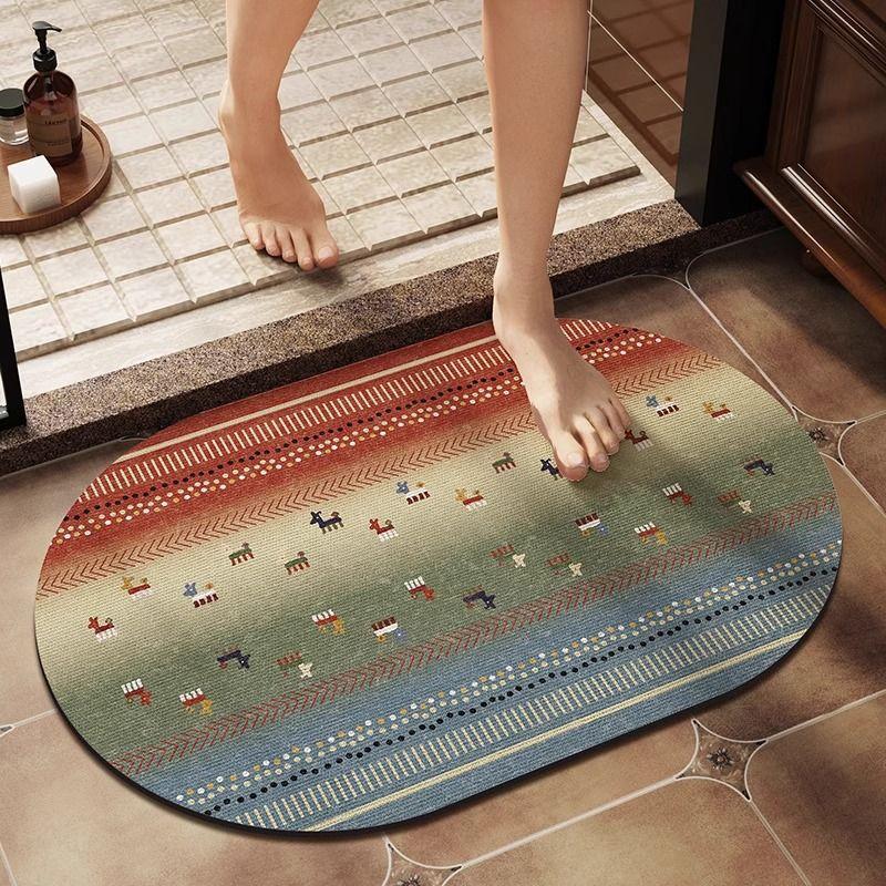

Диатомовая грязь впитывающий коврик для пола в ванной у входа в ванную комнату, быстросохнущий нескользящий коврик для пола для ванной комнаты 40x60cm15.7x23.6in