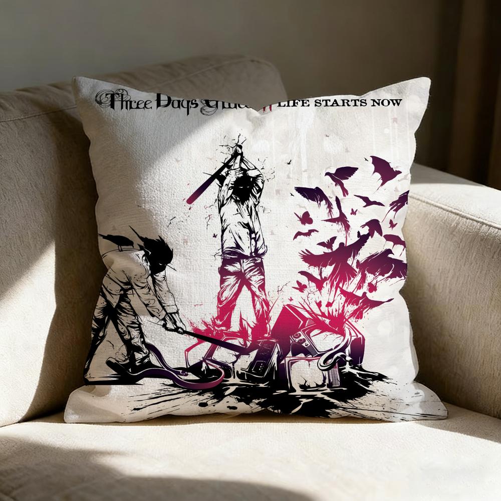 Three DDays Grace SINGER Pillow Case Linen Pillow Covers Cover For Couch Living Room Bench Patio Floor Linen Home Decor
