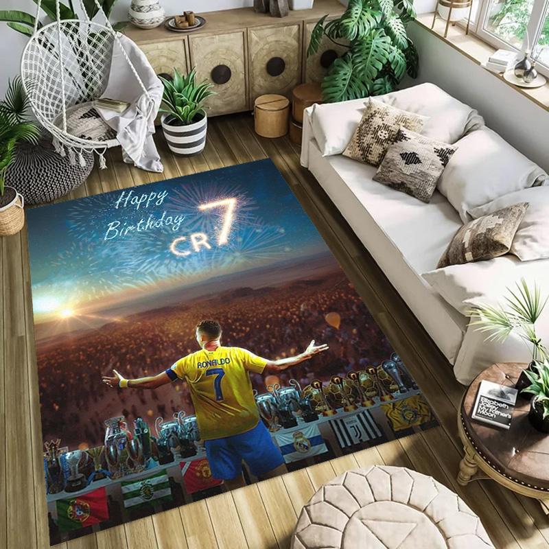 Cristiano Ronaldos Erbe Teppich Wohnzimmer- und Schlafzimmerteppiche Druck Schutzmatte Kunst Fußmatte