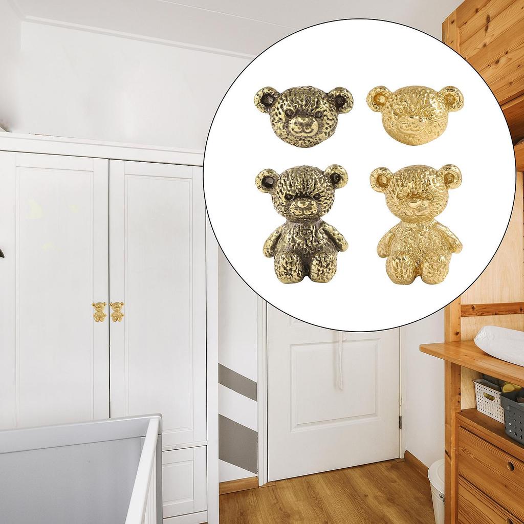 Brass Bear Handle Funny Sturdy Decorative Pull Gift Creative Drawer Handle for Kindergarten Closet Gate Cupboard Living Room