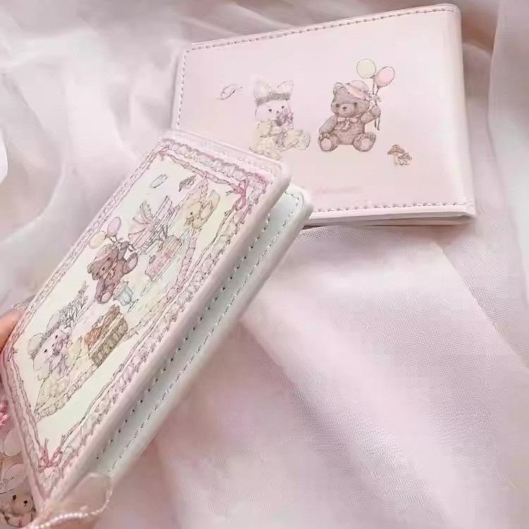 Girl's Dream spring picnic series rabbit and Bear driving License Set cute design Anti-degaussing multi-card card holder female model