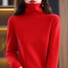 Høst Vinter Kvinner 100% Ull Rullekrave Varm Genser Koreansk Mote Ny Ensfarget Basic Langermet Allsidig Casual Strikkede Topper