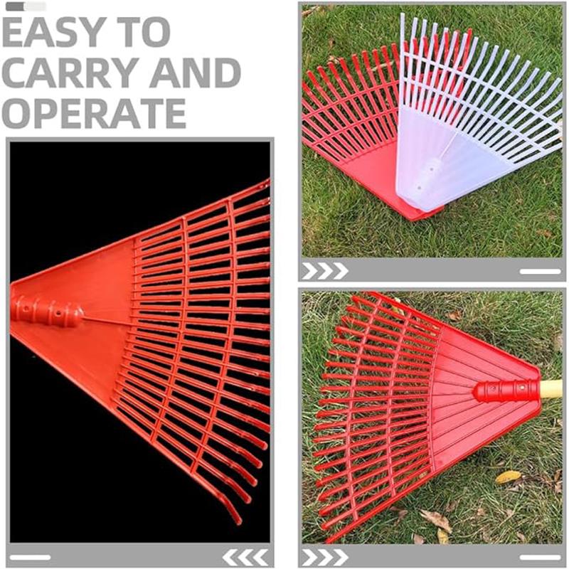 Laubbesen für den Garten, Kunststoff-Rechenkopf, Strauch- und Grasbesen, Ersatz-Rechenkopf für den Garten, Grasreinigungswerkzeug für Gartenarbeit und Camping, Sammeln von Laub und Abfall