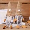 Long Legged Gnome Figurines Christmas Plush Decoration with Legs, Faceless Handmade Fabric Neutral Gifts for Friends Doll Figurines, Sitting Elf Home