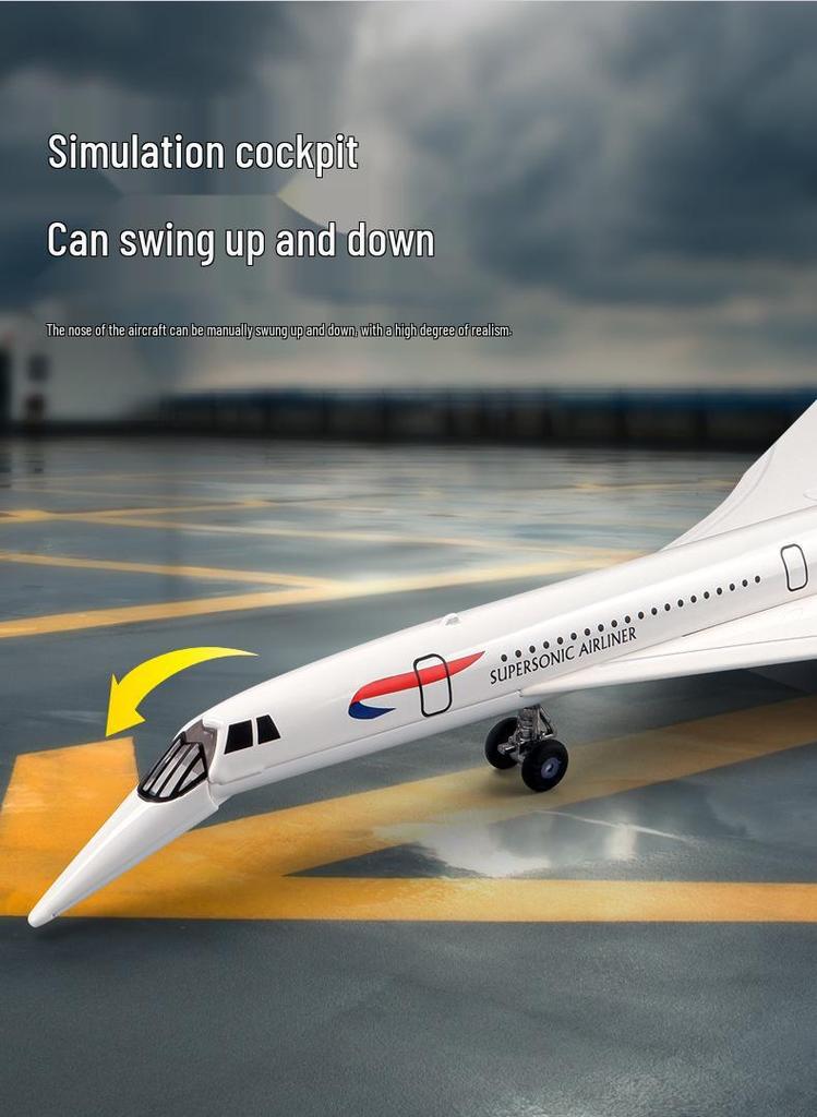 Concorde Supersonic Aircraft Alloy Model Toy for Kids