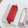 1 Peça Estojo de Papelaria Portátil com Estilo Fofo de Morango de Pelúcia com Alça Superior, Estojo Grande de Lápis Exquisito para Estudantes