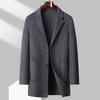 Cashmere Coat Men's Medium and Long Thickened Business Woolen Wool Slim Jacket