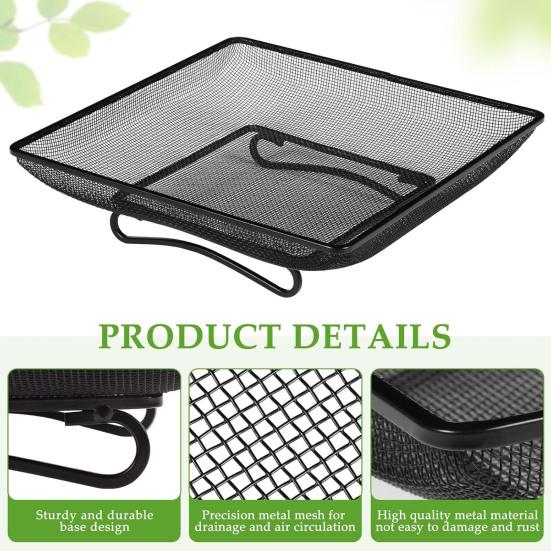 Metal Square Birds Feeder Tray Wild Birds Seeds Feeding Mesh Tray Outdoor Hummingbird Feeder Station for Outside Backyard