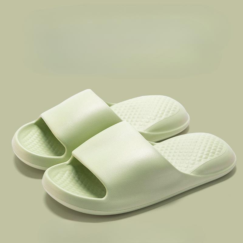 

Женские домашние шлепанцы с открытым носком, быстросохнущая обувь, минималистичные домашние шлепанцы с подушками, супер мягкие однотонные нескользящие туфли для ванны 38-39 зелёный
