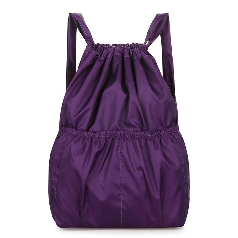 New large-capacity backpack, lightweight bundle drawstring, double backpack, outdoor shopping backpack, folding large schoolbag.