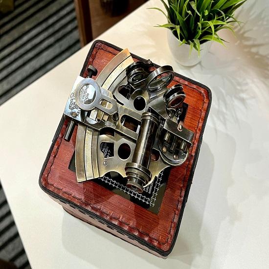 

Рабочий секстант, персонализированный подарок с гравировкой, латунный секстант, рабочий компас, подарок отцу