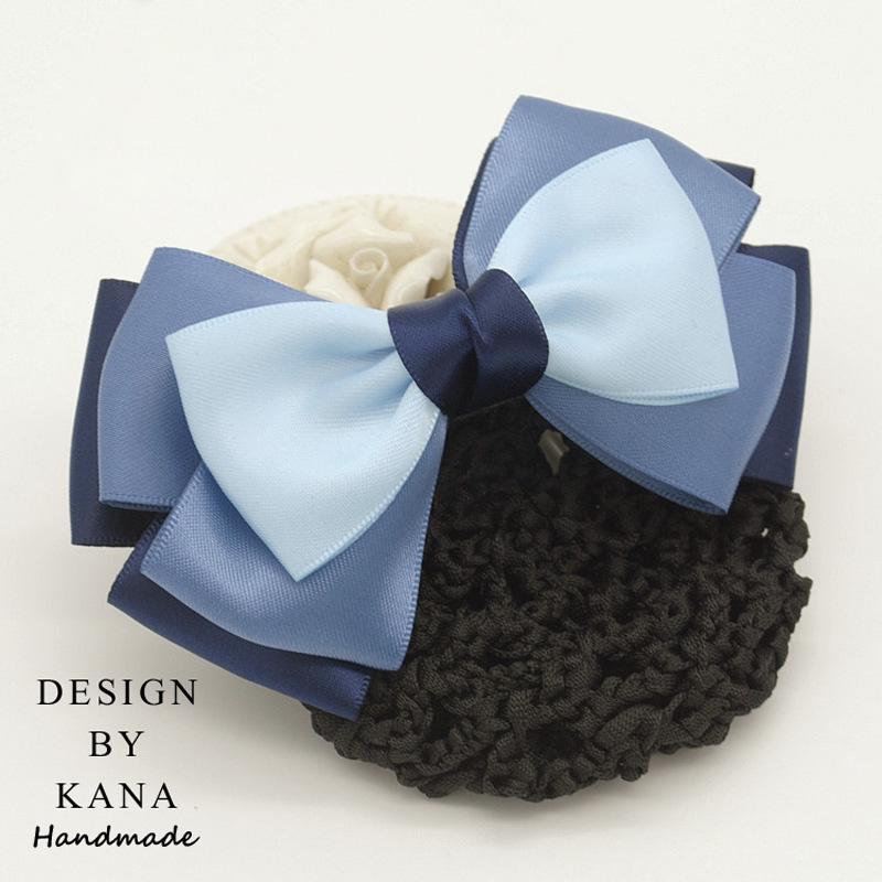 Women's Blue Flower Hair Net & Hairpin for Professionals