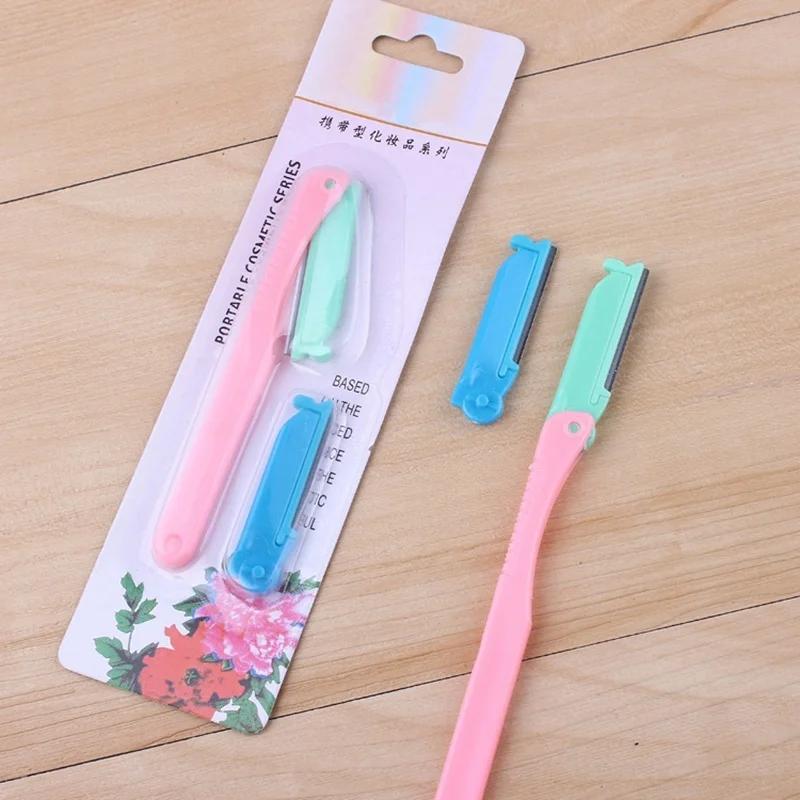 

1/3 шт. Триммер для бровей + Набор сменных лезвий Шейпер Бритва Лезвие Нож Триммер для бровей Бритва Моделирование Инструмент для макияжа бровей 3Set