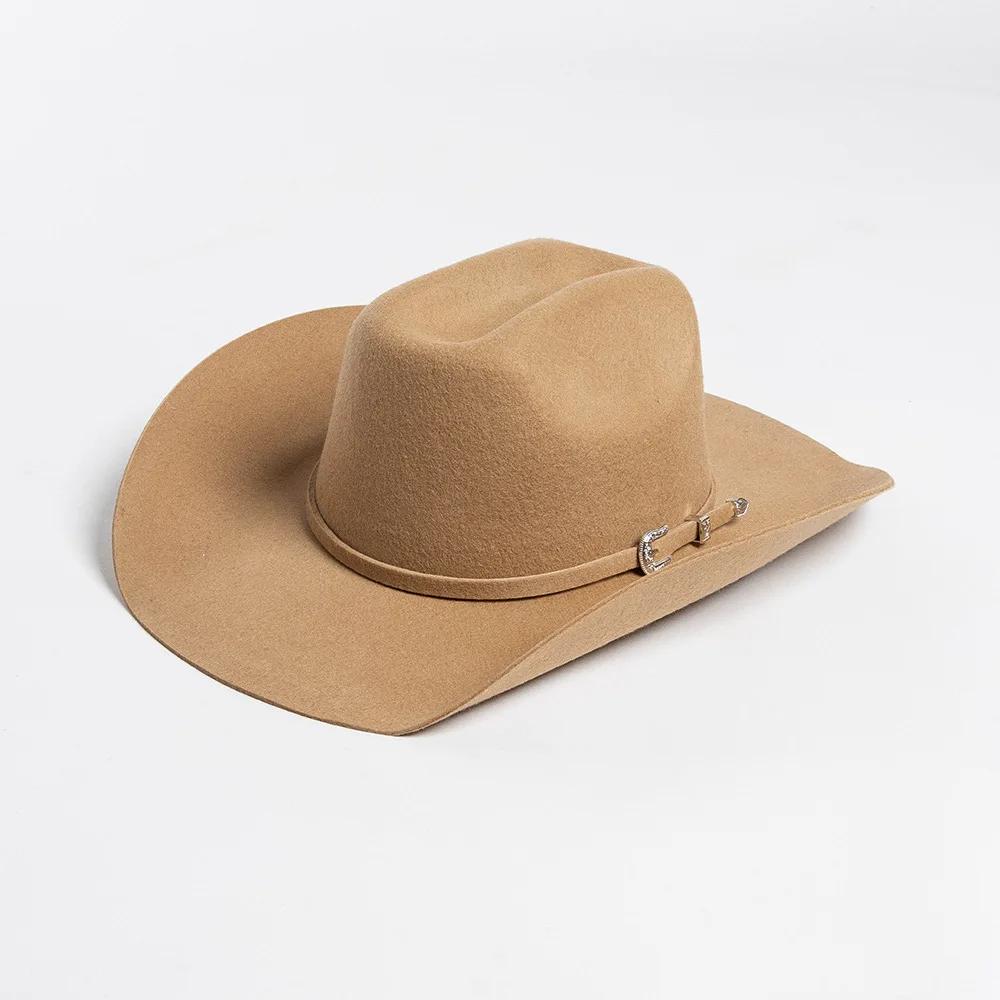 Big Size Wome Men Black Real Wool Fedora Blue Hot Pink  Western Cowboy Hat Gentleman Jazz Sombrero Hombre Cap Dad Cowgirl Hats