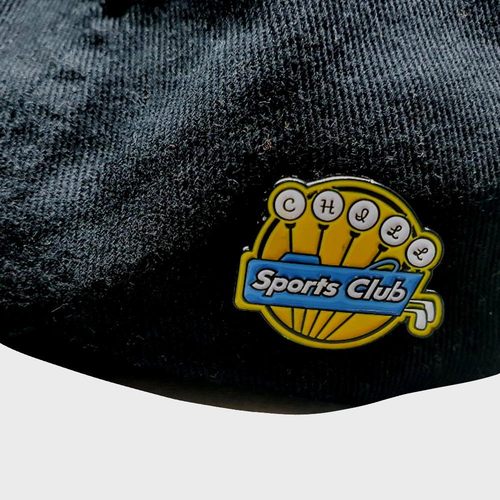 CHILL SPORTS CLUB Dolphin Club 6-Panel Ball Cap Top Ball Marker Black