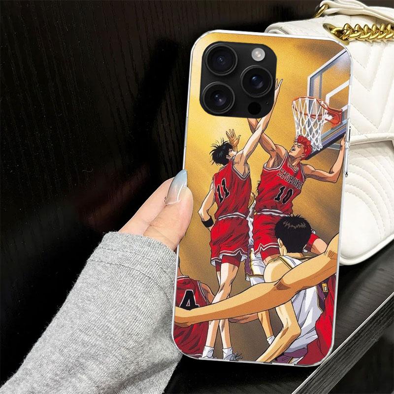 Anime S-SLAM DUNK Case for iPhone 13 12 Mini 11 Pro Max Soft Phone Cover X XS XR 7 SE 8 Plus 6 6S 5 5S Silicone Black Capa