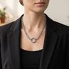Simple Minimalist Choker Necklace Stainless Steel Collarbone Chain Circular Pendant Necklace  Gift