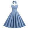 2023 Retro Polka Dot Halter Neck Backless Waist-Cinched Flare Skirt