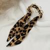 2026 Leopard Print Silk Scarf Cuff Bangles Polka Dot Ribbon-Wrapped Metal Wide Bracelet Retro Adjustable Ethnic Style Wristband