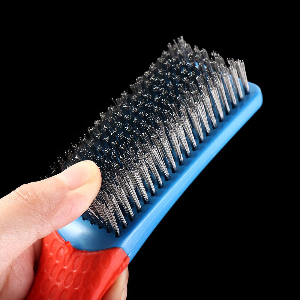 Metal Wire Brush Silicone Handle Steel Brush Multipurpose   Household