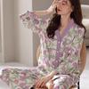 Autumn 2025 Women's Long Sleeve Cardigan Pajamas - Cute Ins Style Homewear