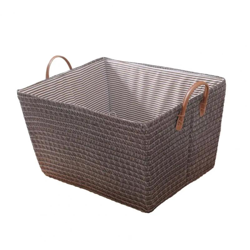 Household Japanese-style Foldable Rattan-like Woven Dirty Clothes Storage Basket Toy Tabletop Straw Basket For Snacks кофейный 3390₽
