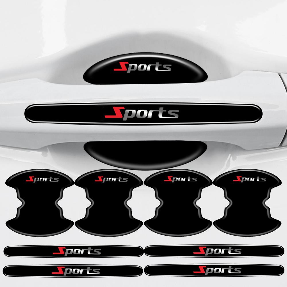 8Pcs Car Door Handle Bowl Scratch Anti-scratch Protective Car Stickers Car Handle Anti-collision Protection Strip Exterior Parts Interior Mirrors 6