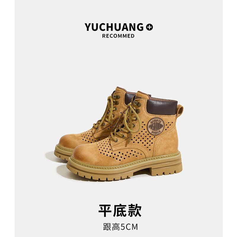 

Белый Олень те же летние лимитированные полые ботинки Мартин женские новые уличные альпинистские ботинки цвета ревеня верхний слой свиной кожи рабочие ботинки 33