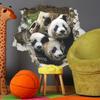3D Realistische Doorbrekende Muur Schattige Panda Muursticker Zelfklevend Verwijderbaar voor Slaapkamer Woonkamer Achtergrondmuur Decoratie
