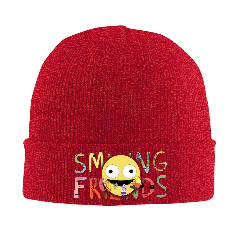 pc Smiling Friends Classic Black Knit Cuff Beanie For Unisex Women Winter Skull Knitting Hat Cap