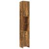 VidaXL Bathroom Cabinet Smoked Oak 30x30x183.5 Cm Engineered Wood 815519
