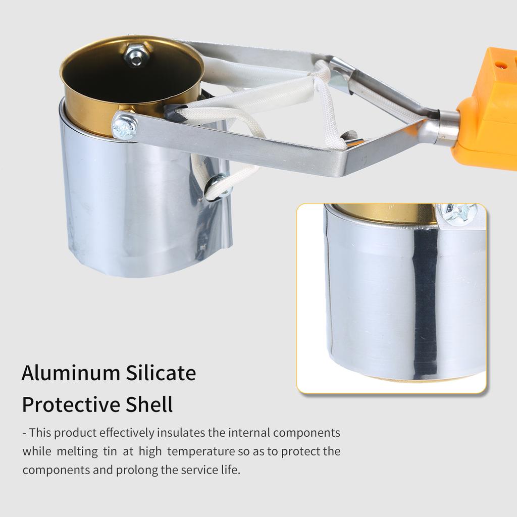 Portable Alloy Tin Furnace Temperature Tin Soldering Pot High Power Tin Melting Furnace Small Tin Dipping Furnace for Household an
