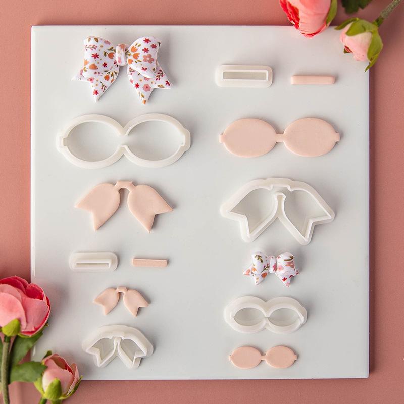 Bow Series Polymer Clay Earrings Soft Pottery Mold DIY Bowknot Hairpins Brooch Jewelry Cutting Die Gift Making Tools