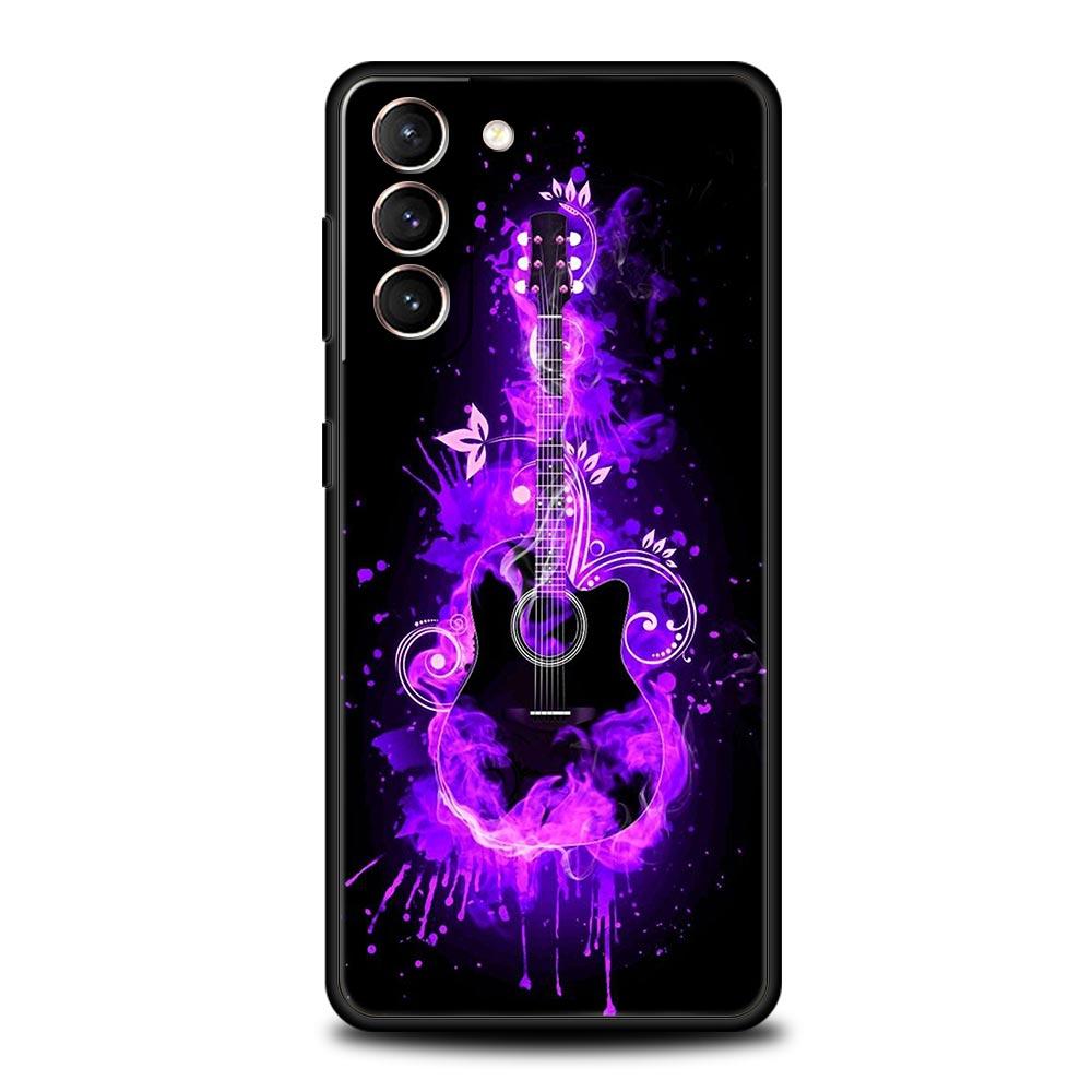 Guitar Music Art Phone Case For Samsung Galaxy S26 Ultra S25 Plus S24 FE S23 S22 5G S21 S20 Cover Black Soft