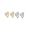 Shiny Heart Stud Earrings Sparkling Ear Buckle Luxury Rhinestone Hoop Earrings  Female