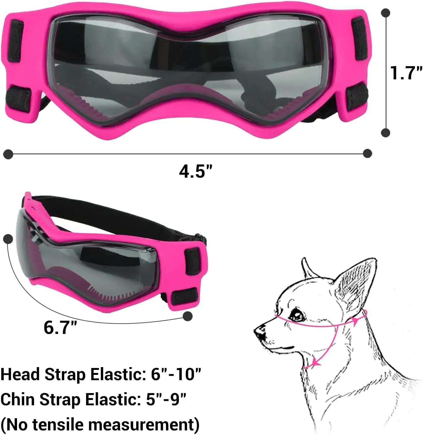 

ATUBAN Dog Goggles UV Protection for Small to Medium Breed Dogs,Puppy Sunglasses Windproof Anti-Fog Dustproof Snowproof