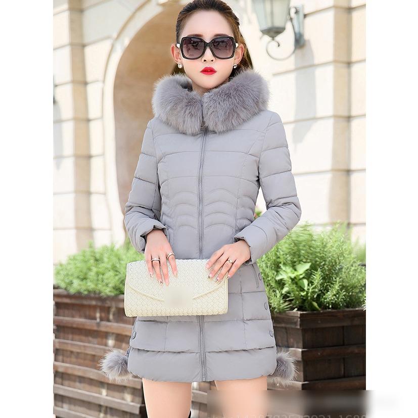 Down Jacket Women's Korean Version of The Slim Mid-length Women's Padded Jacket Padded Jacket
