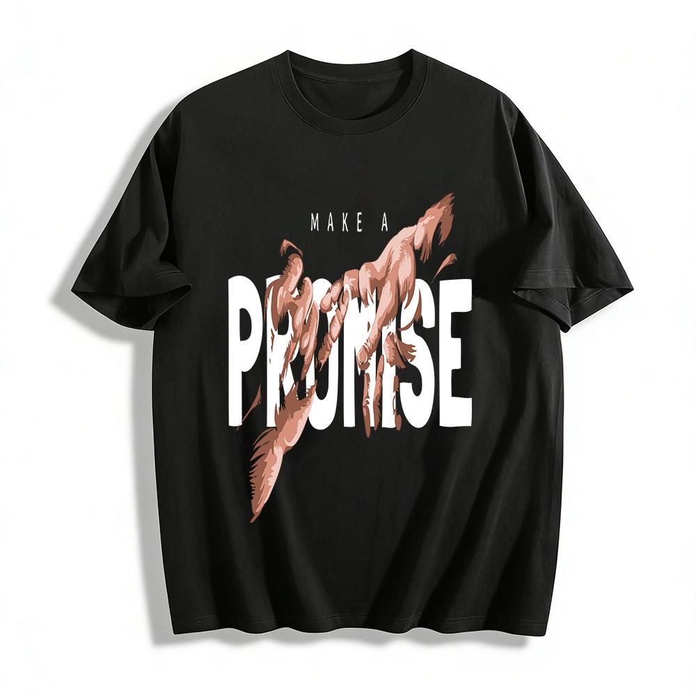 The Creation of Adam Hand Print Couple Loose Casual Short Sleeve T-Shirt Pure cotton T-shirt XXS